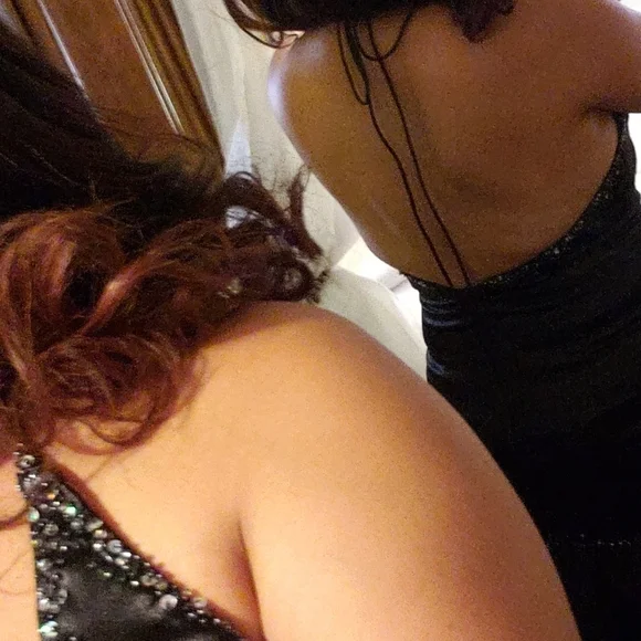 Black sateen long  dress #001 - Picture 6 of 8